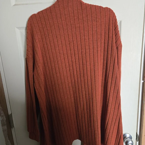 Women's Rust Open-Front Cardigan - Picture 2 of 3
